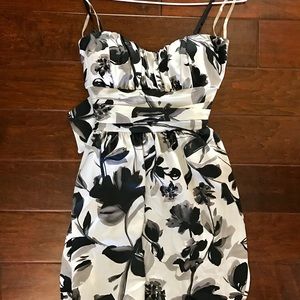 Black and white floral dress